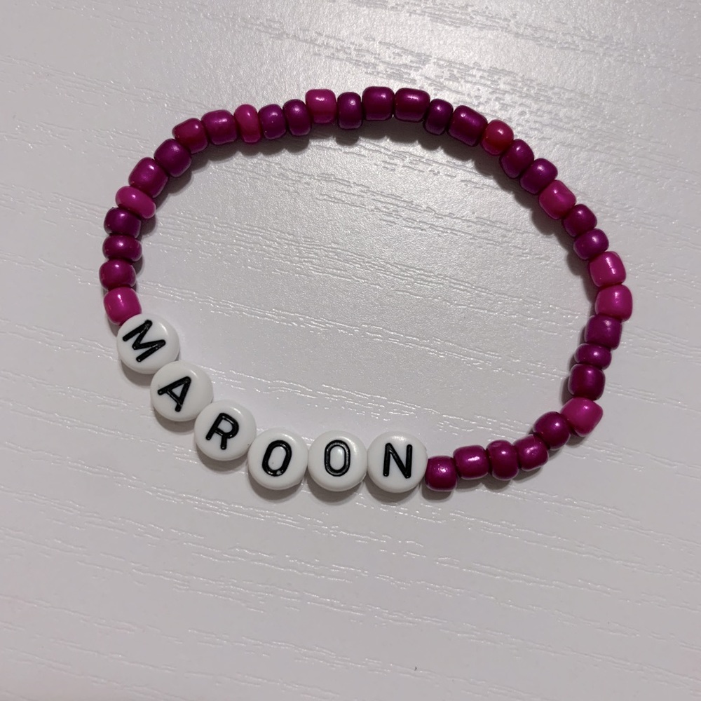 Taylor Swift MAROON Friendship Bracelet Eras Tour Midnights Beaded Song Title